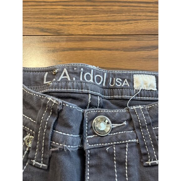 L. A. Idol USA grey bling jeans size 9 W31/L34 - Picture 4 of 10